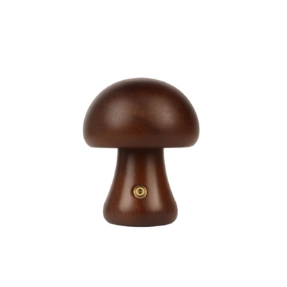 Wooden Mushroom LED Night Light - Rechargeable & Portable