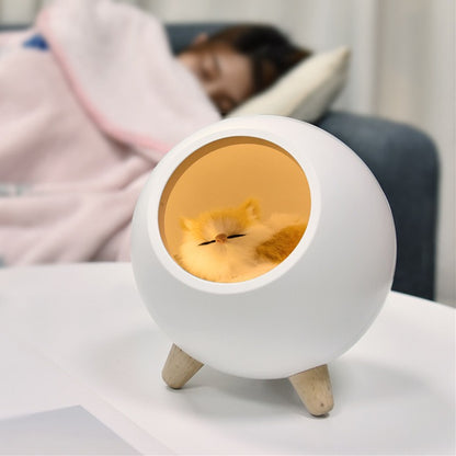 Cartoon Cat Nest Night Light with USB Charging for Kids