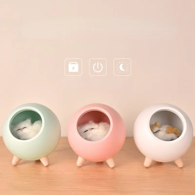 Cartoon Cat Nest Night Light with USB Charging for Kids