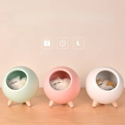 Cartoon Cat Nest Night Light with USB Charging for Kids